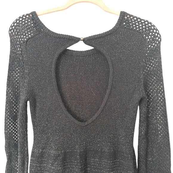 MARC BY MARC JACOBS Glitter Open Back Sweater Dress Black Small‎ - Picture 5 of 6